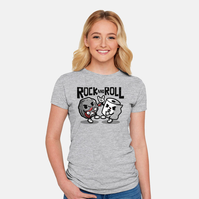 Rock And Toilet Roll-womens fitted tee-NemiMakeit