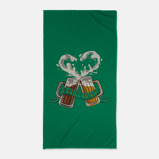 Beer And Love-none beach towel-Getsousa!
