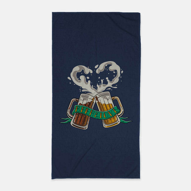 Beer And Love-none beach towel-Getsousa!
