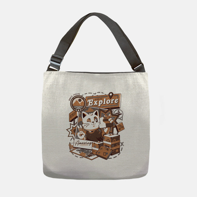 Explore The World-none adjustable tote bag-eduely