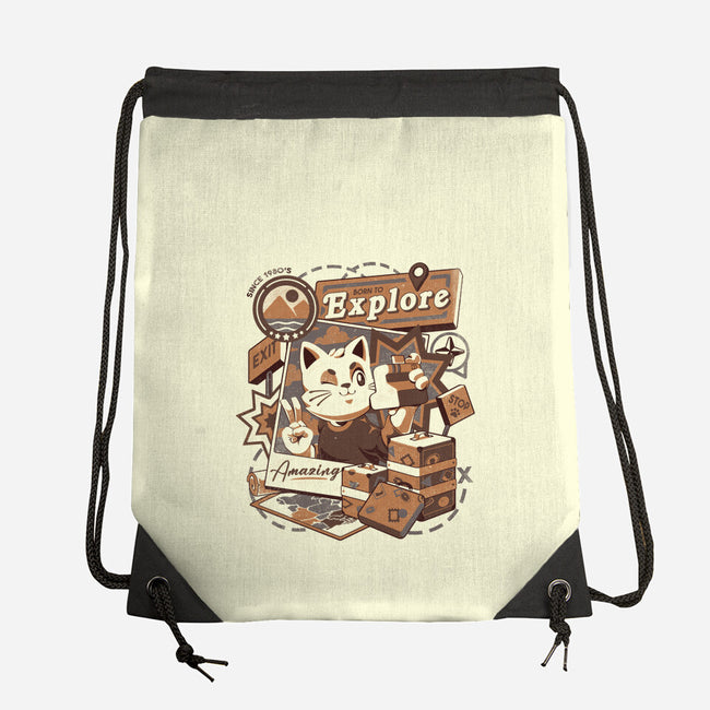 Explore The World-none drawstring bag-eduely