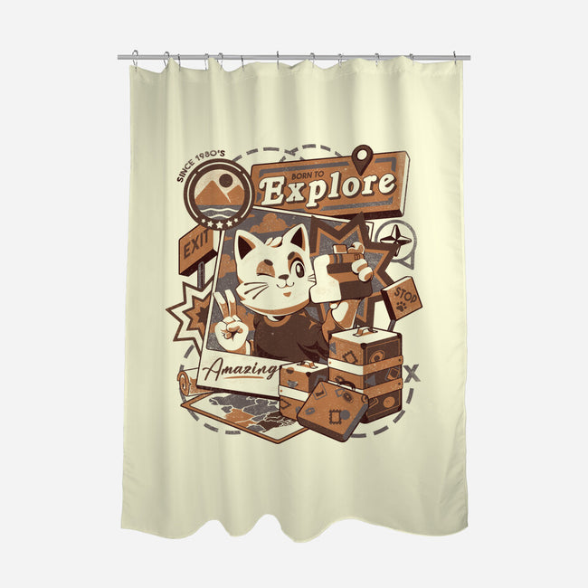 Explore The World-none polyester shower curtain-eduely