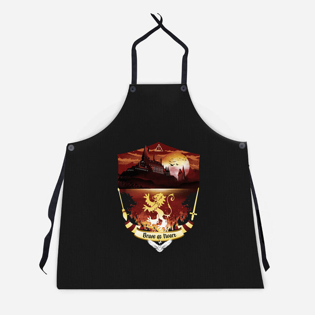 House Of Bravery Badge-unisex kitchen apron-dandingeroz
