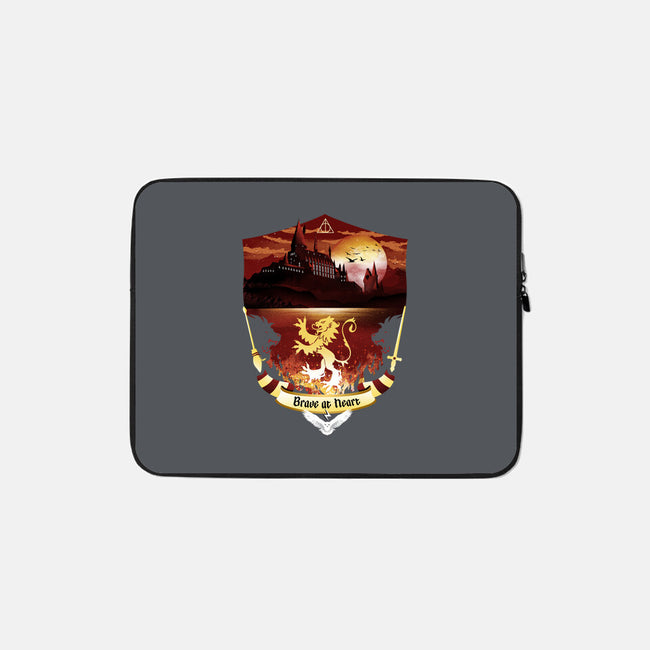 House Of Bravery Badge-none zippered laptop sleeve-dandingeroz