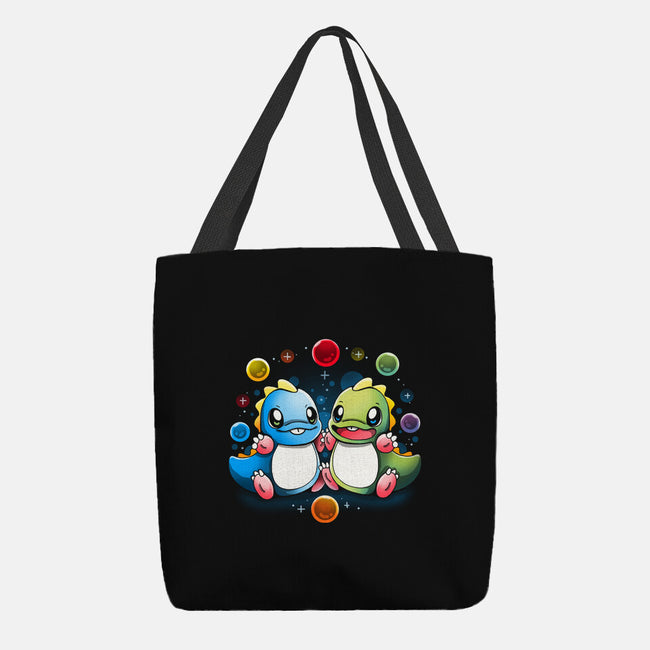 Twin Dragons-none basic tote bag-Vallina84