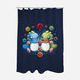 Twin Dragons-none polyester shower curtain-Vallina84