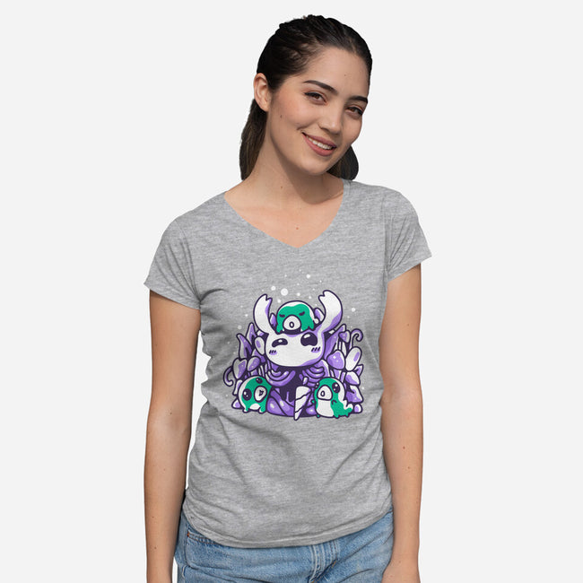 Grubs Protector-womens v-neck tee-demonigote