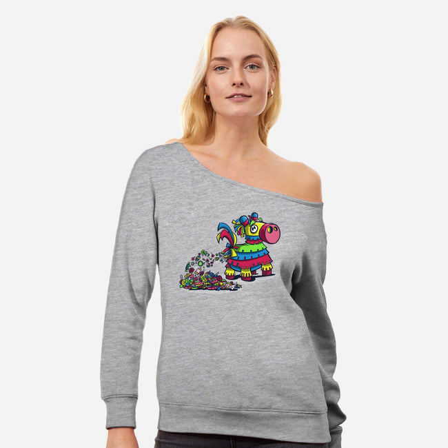 The Sweetest Is Inside-womens off shoulder sweatshirt-zascanauta