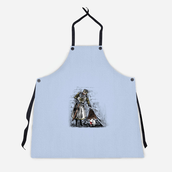 The Rabbit On The Wall-unisex kitchen apron-zascanauta