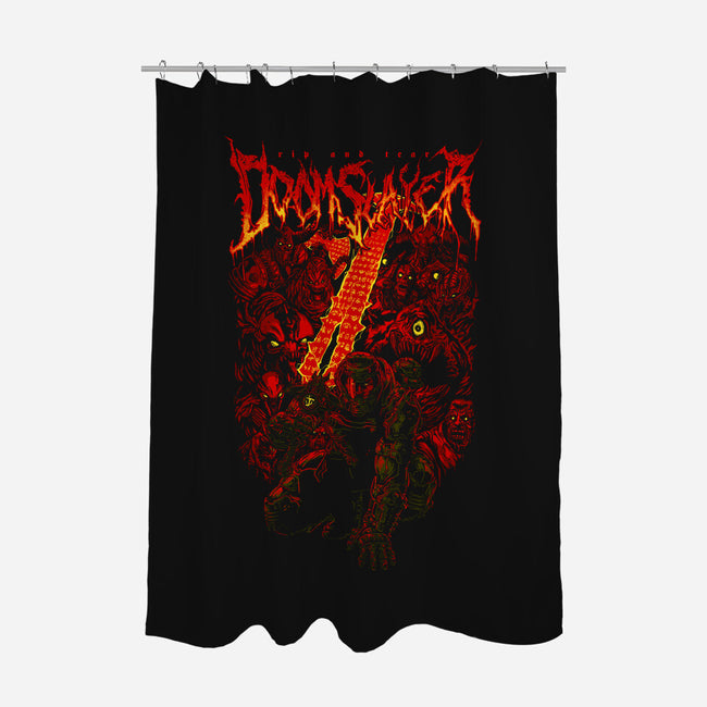Doomslayer-none polyester shower curtain-demonigote