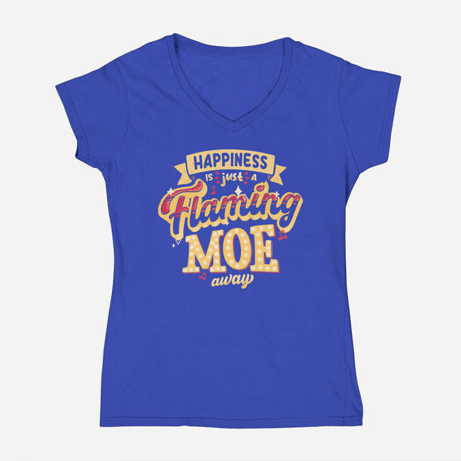 Just A Flaming Moe Away-womens v-neck tee-teesgeex