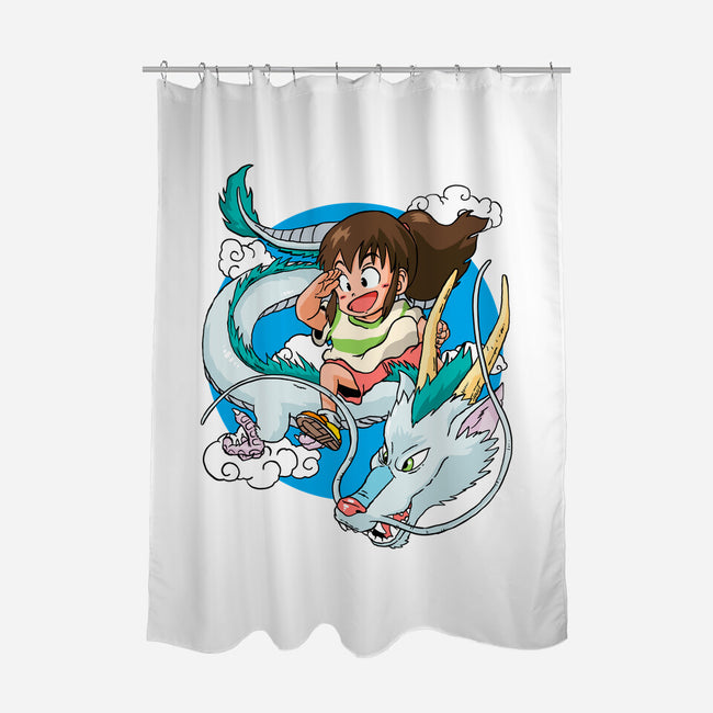 Dragon Haku-none polyester shower curtain-demonigote