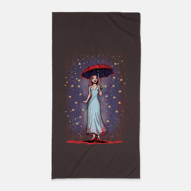 Carrie In The Rain-none beach towel-zascanauta