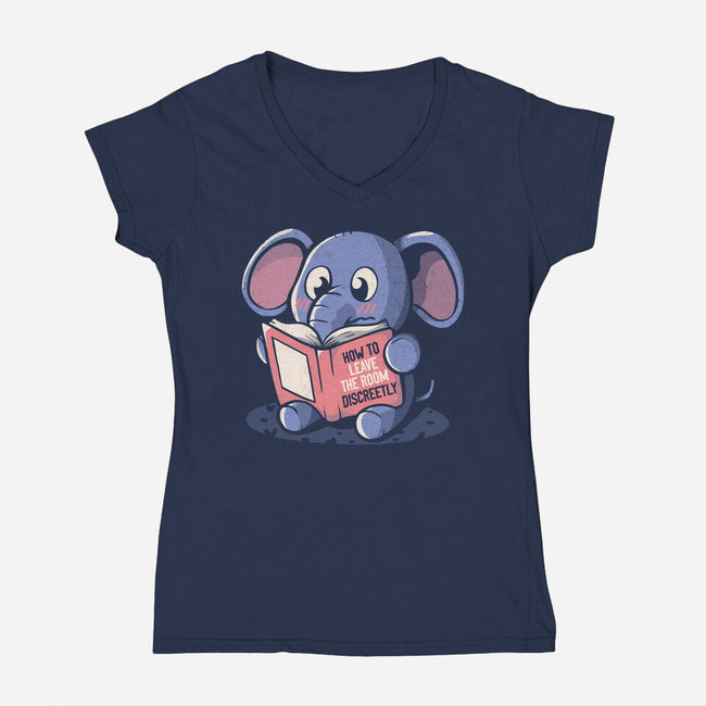 How To Leave The Room Discreetly-womens v-neck tee-tobefonseca