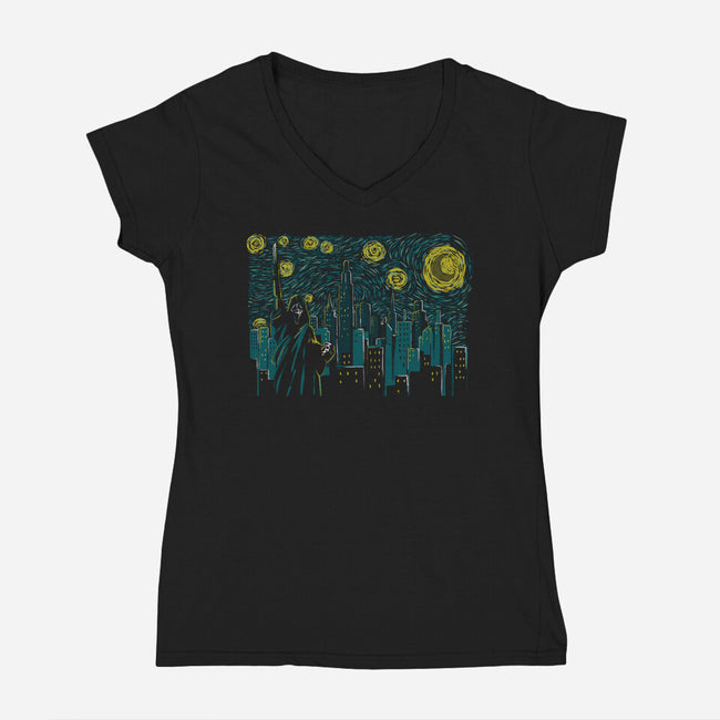 Starry Scream-womens v-neck tee-Claudia