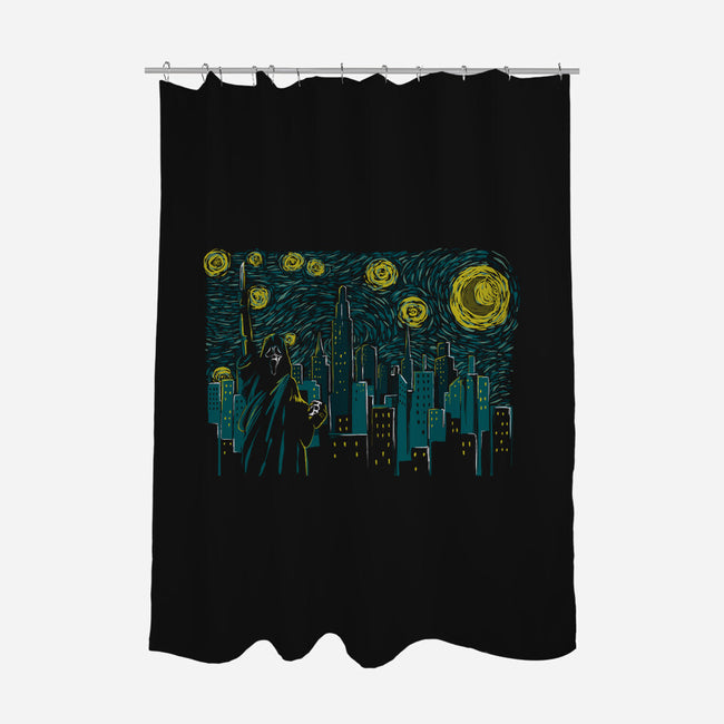 Starry Scream-none polyester shower curtain-Claudia