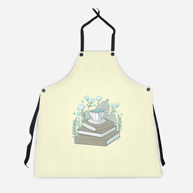 Books And Tea-unisex kitchen apron-xMorfina