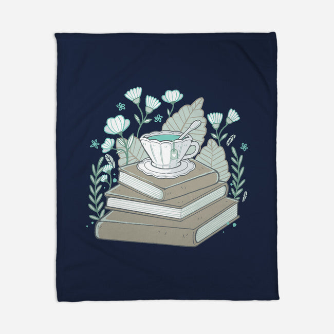 Books And Tea-none fleece blanket-xMorfina