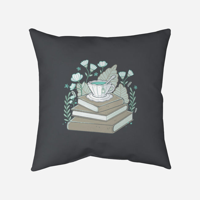 Books And Tea-none removable cover w insert throw pillow-xMorfina