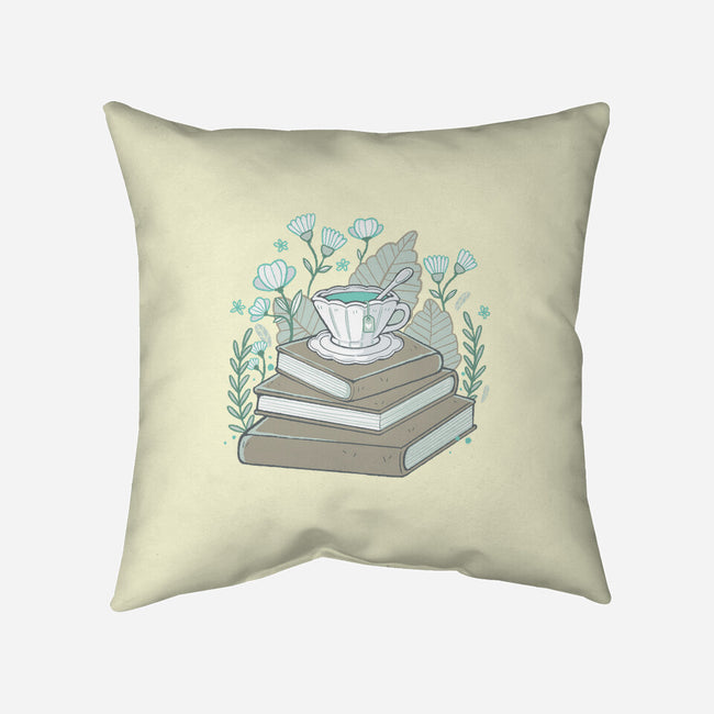 Books And Tea-none removable cover w insert throw pillow-xMorfina