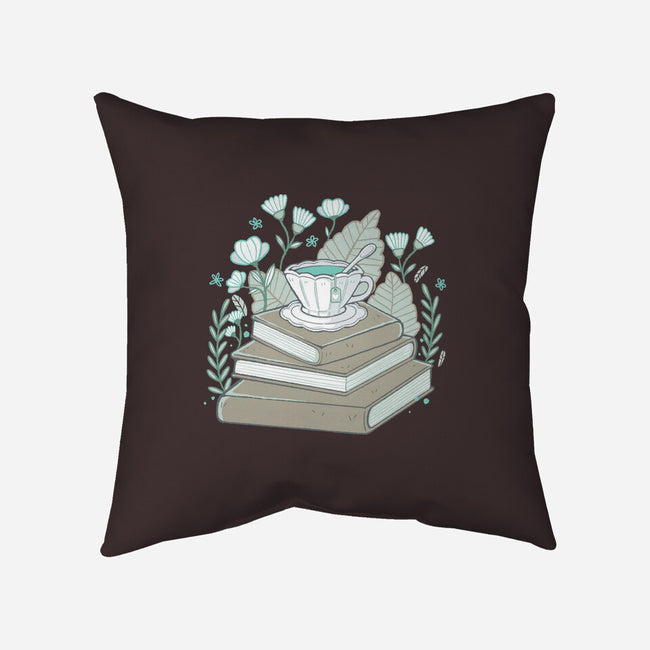 Books And Tea-none removable cover w insert throw pillow-xMorfina