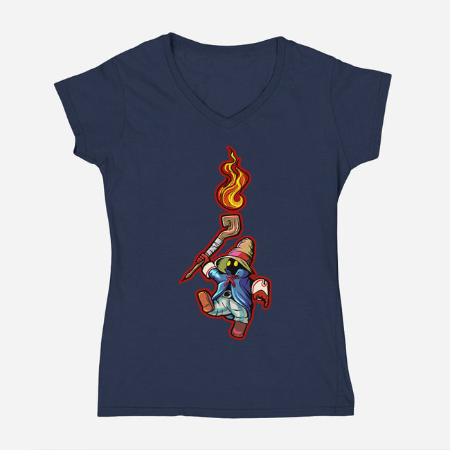 Cast Pyro-womens v-neck tee-nickzzarto