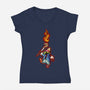 Cast Pyro-womens v-neck tee-nickzzarto