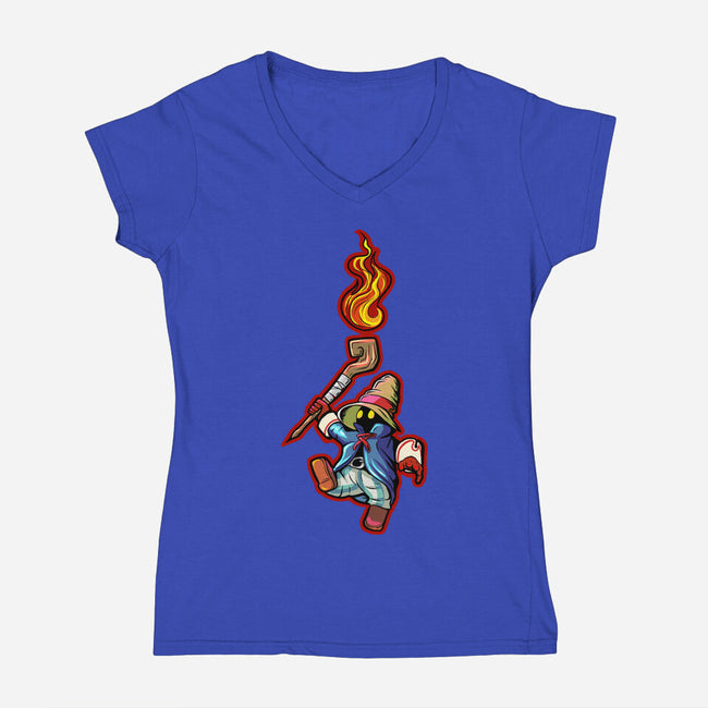 Cast Pyro-womens v-neck tee-nickzzarto