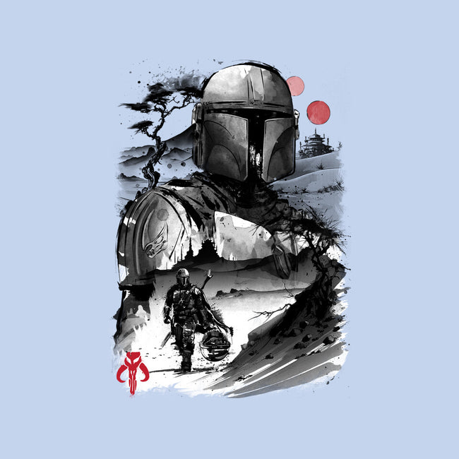 Bounty Hunter In The Desert Sumi-e-none polyester shower curtain-DrMonekers
