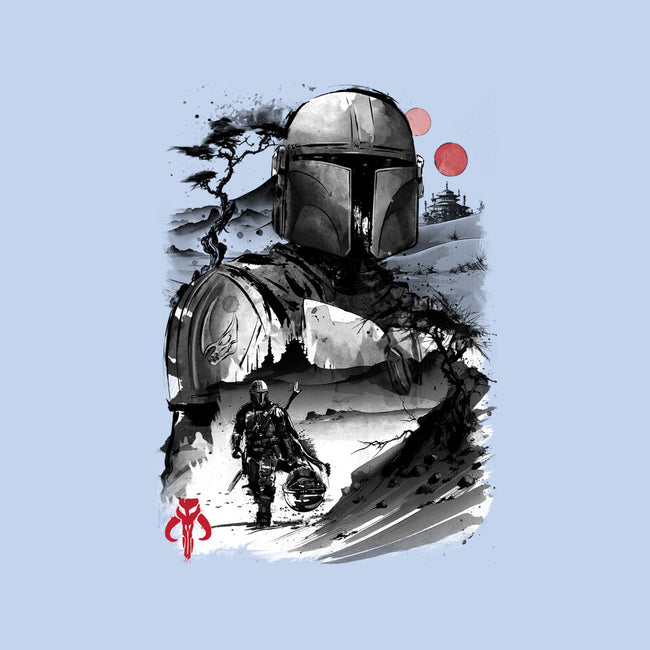 Bounty Hunter In The Desert Sumi-e-womens fitted tee-DrMonekers