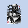 Bounty Hunter In The Desert Sumi-e-none removable cover w insert throw pillow-DrMonekers