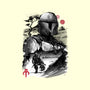 Bounty Hunter In The Desert Sumi-e-none removable cover w insert throw pillow-DrMonekers