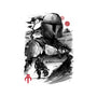 Bounty Hunter In The Desert Sumi-e-none drawstring bag-DrMonekers