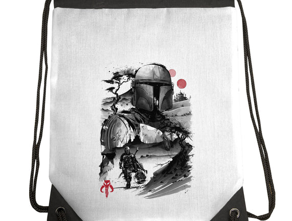 Bounty Hunter In The Desert Sumi-e