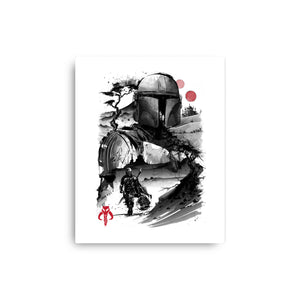 Bounty Hunter In The Desert Sumi-e