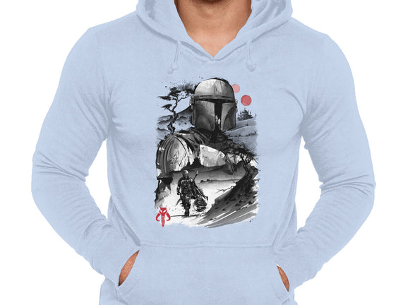 Bounty Hunter In The Desert Sumi-e