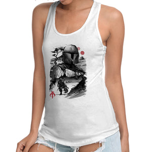 Bounty Hunter In The Desert Sumi-e