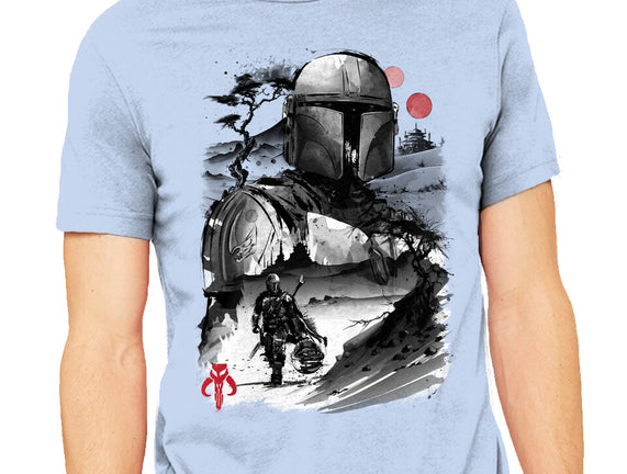 Bounty Hunter In The Desert Sumi-e