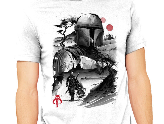 Bounty Hunter In The Desert Sumi-e