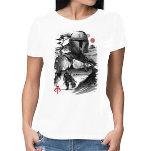 Bounty Hunter In The Desert Sumi-e