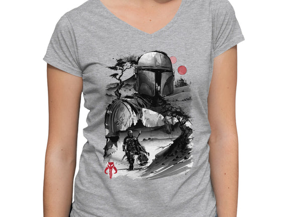 Bounty Hunter In The Desert Sumi-e
