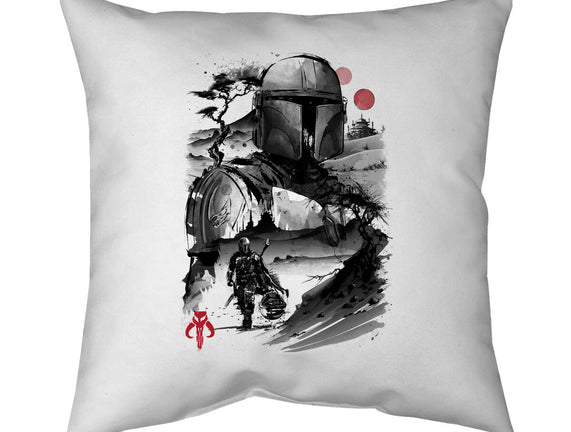 Bounty Hunter In The Desert Sumi-e