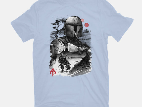 Bounty Hunter In The Desert Sumi-e