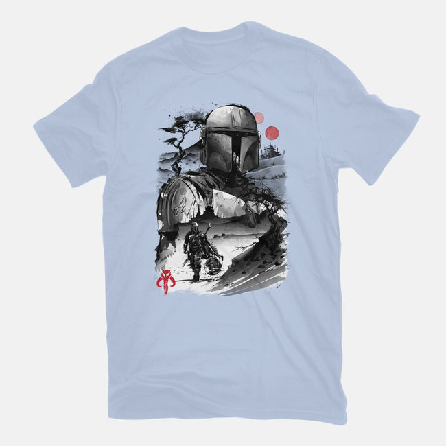 Bounty Hunter In The Desert Sumi-e-mens heavyweight tee-DrMonekers