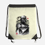Bounty Hunter In The Desert Sumi-e-none drawstring bag-DrMonekers