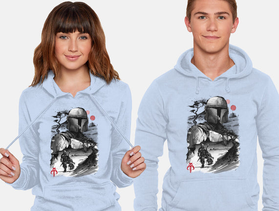 Bounty Hunter In The Desert Sumi-e