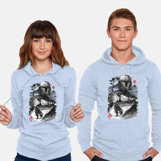 Bounty Hunter In The Desert Sumi-e-unisex pullover sweatshirt-DrMonekers