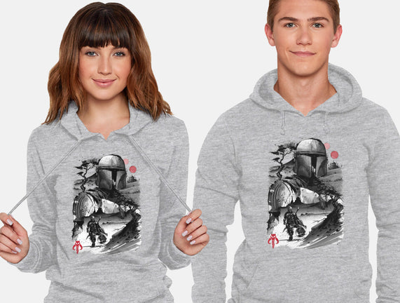 Bounty Hunter In The Desert Sumi-e