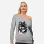 Bounty Hunter In The Desert Sumi-e-womens off shoulder sweatshirt-DrMonekers