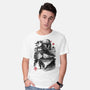 Bounty Hunter In The Desert Sumi-e-mens basic tee-DrMonekers